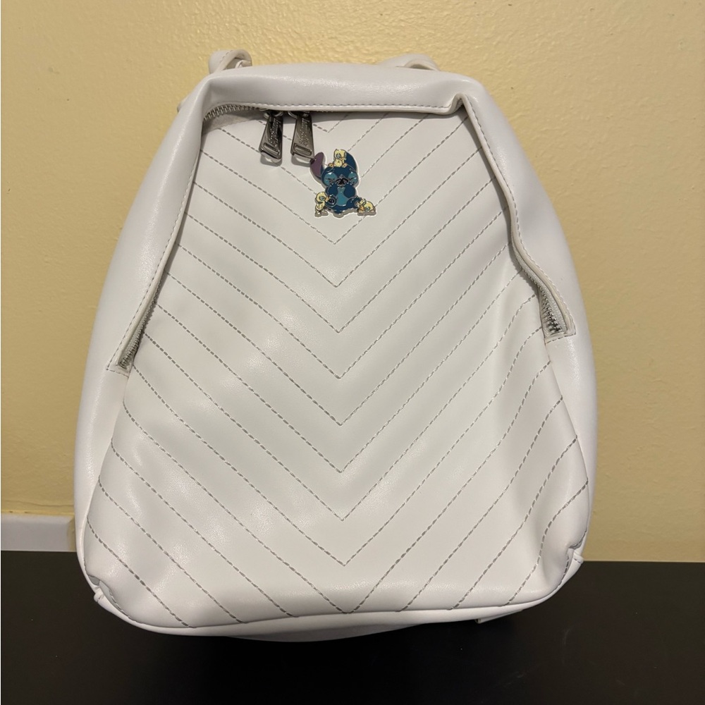Stylish White Chevron Backpack